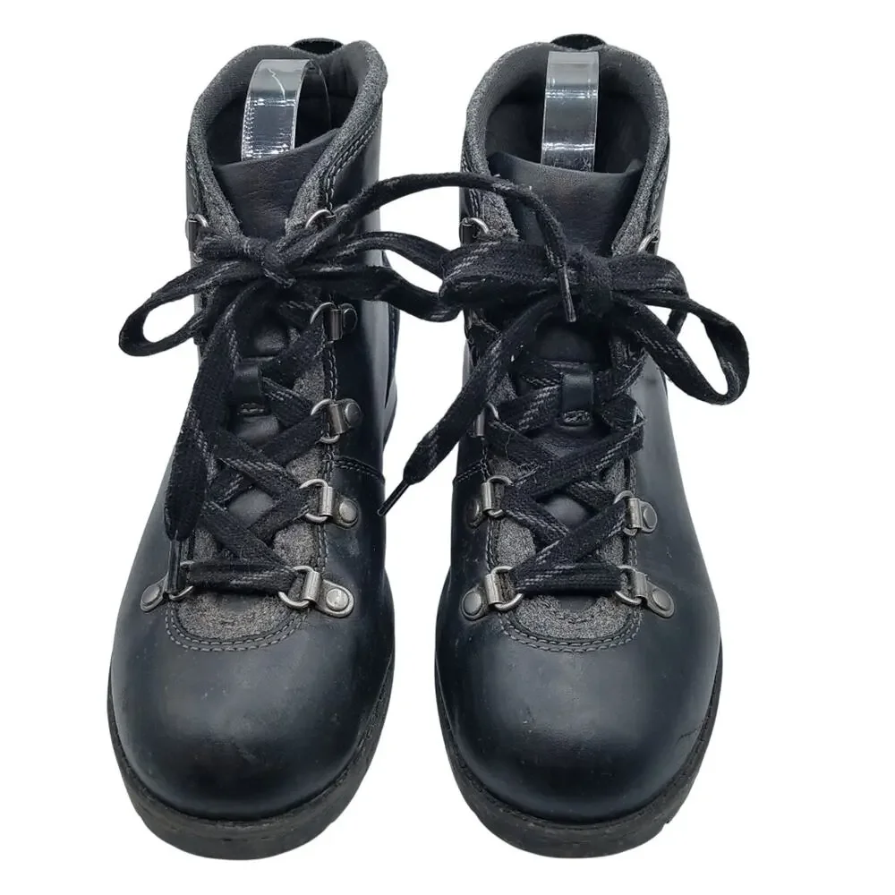 Clarks Faralyn Alpha Black Leather & Suede 10 Eye Lace Up Hiking Boots Size 7